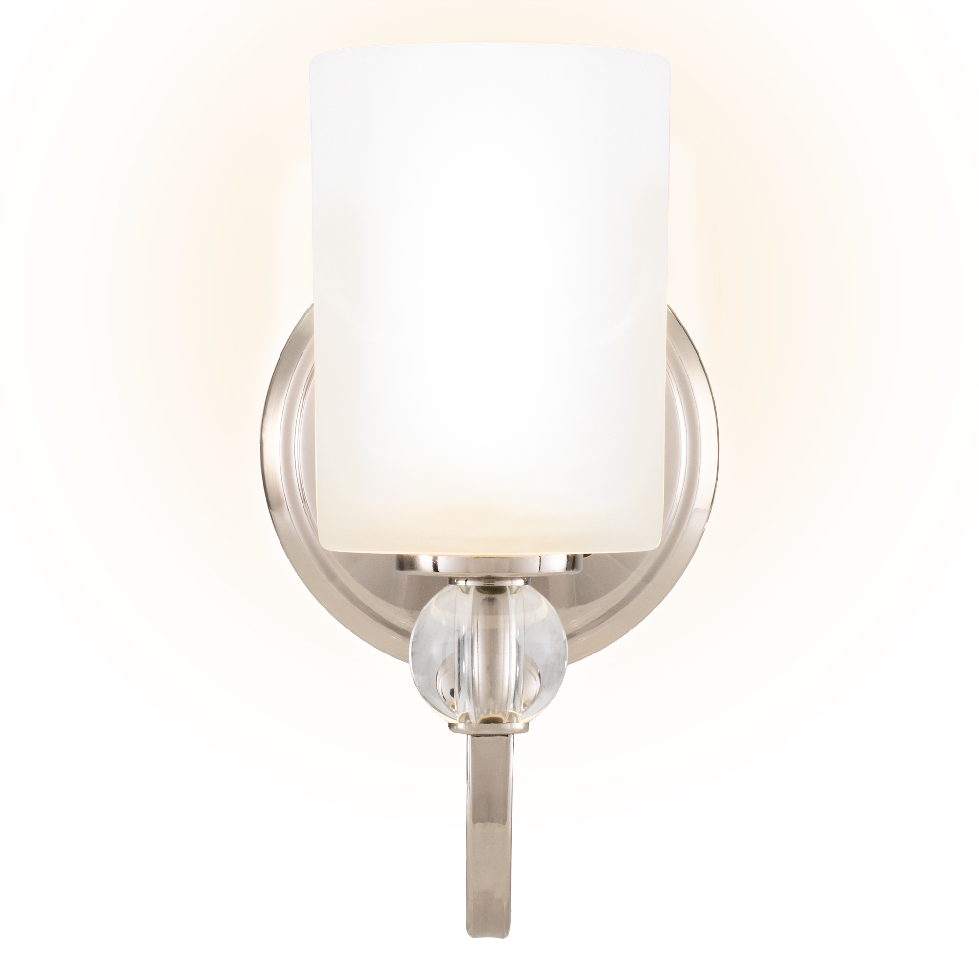 RV Side Wall Sconce Light Chrome Frosted Glass 12V RecPro