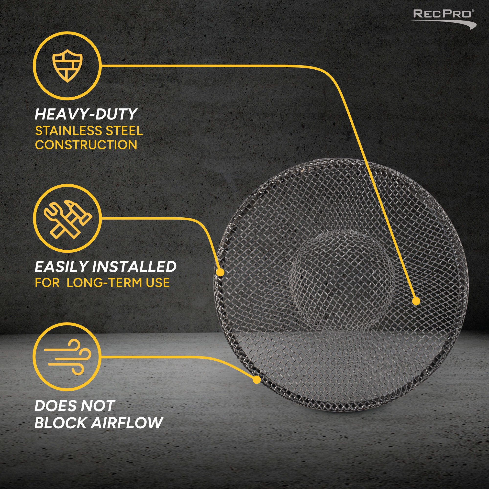 Heavy-Duty, Easily Installed, Does Not Block Airflow Heavy-Duty, Easily Installed, Does Not Block Airflow