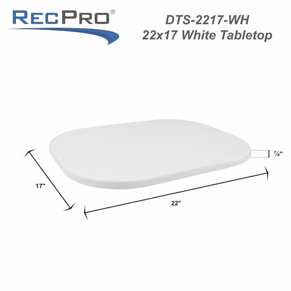 table measurements: 22" W x 17" H x 7/8" D