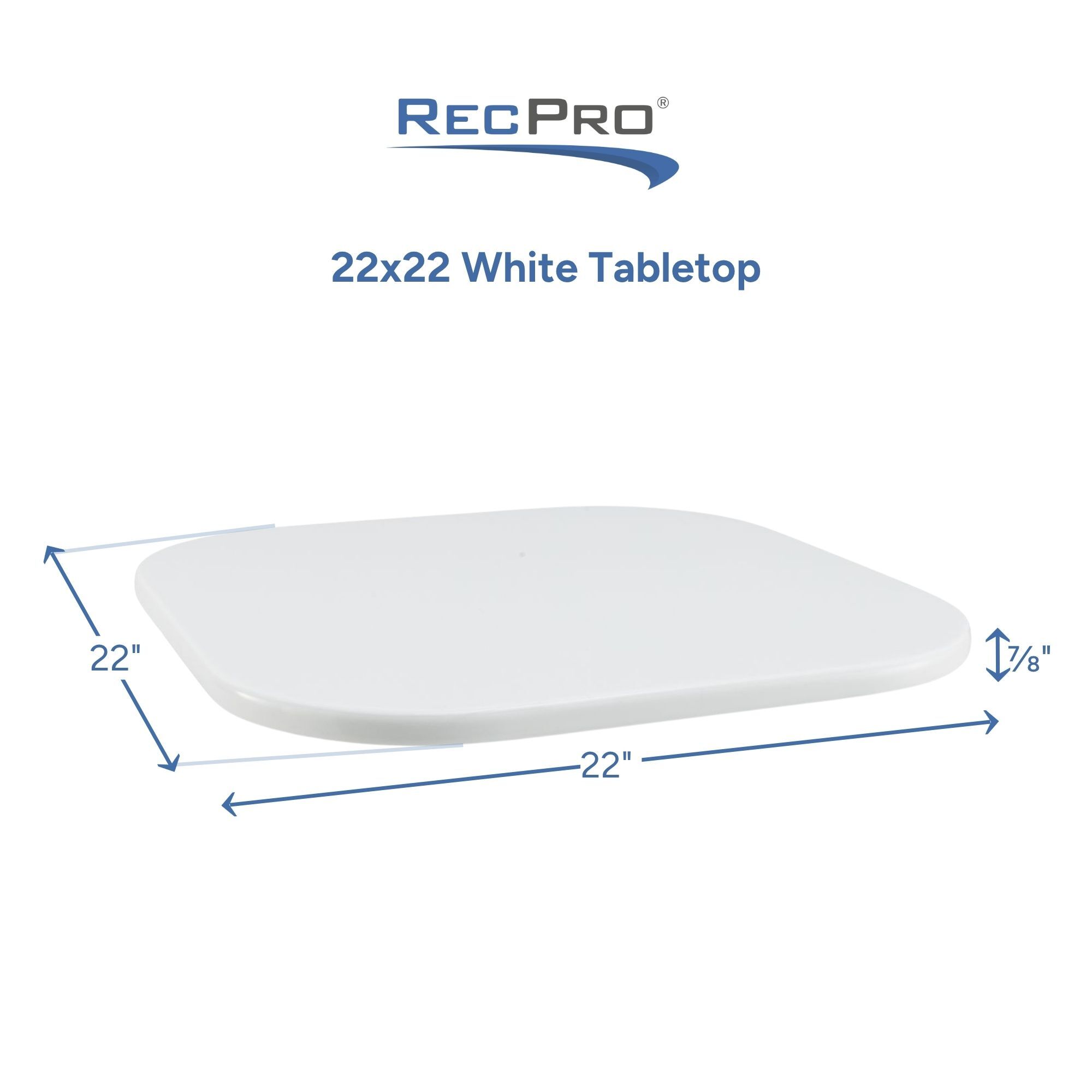 22x22 White Tabletop Measurements 22x22 White Tabletop Measurements