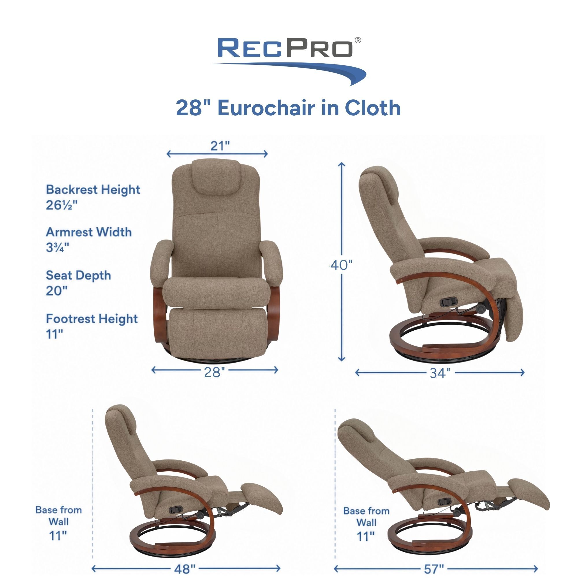 28" Eurochair in Cloth Measurements 28" Eurochair in Cloth Measurements