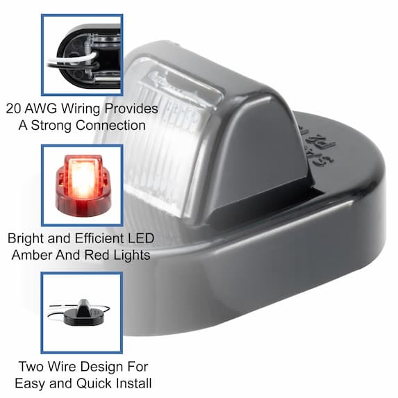 20 AWG wiring, bright and efficient LEDs, Two wire design