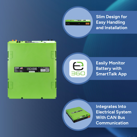 slim design for easy handling and installation, easily monitor battery with smarttalk app, integrates into electrical system with can bus communication