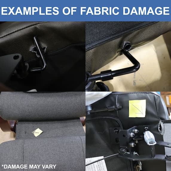 examples of fabric damage *Damage may vary