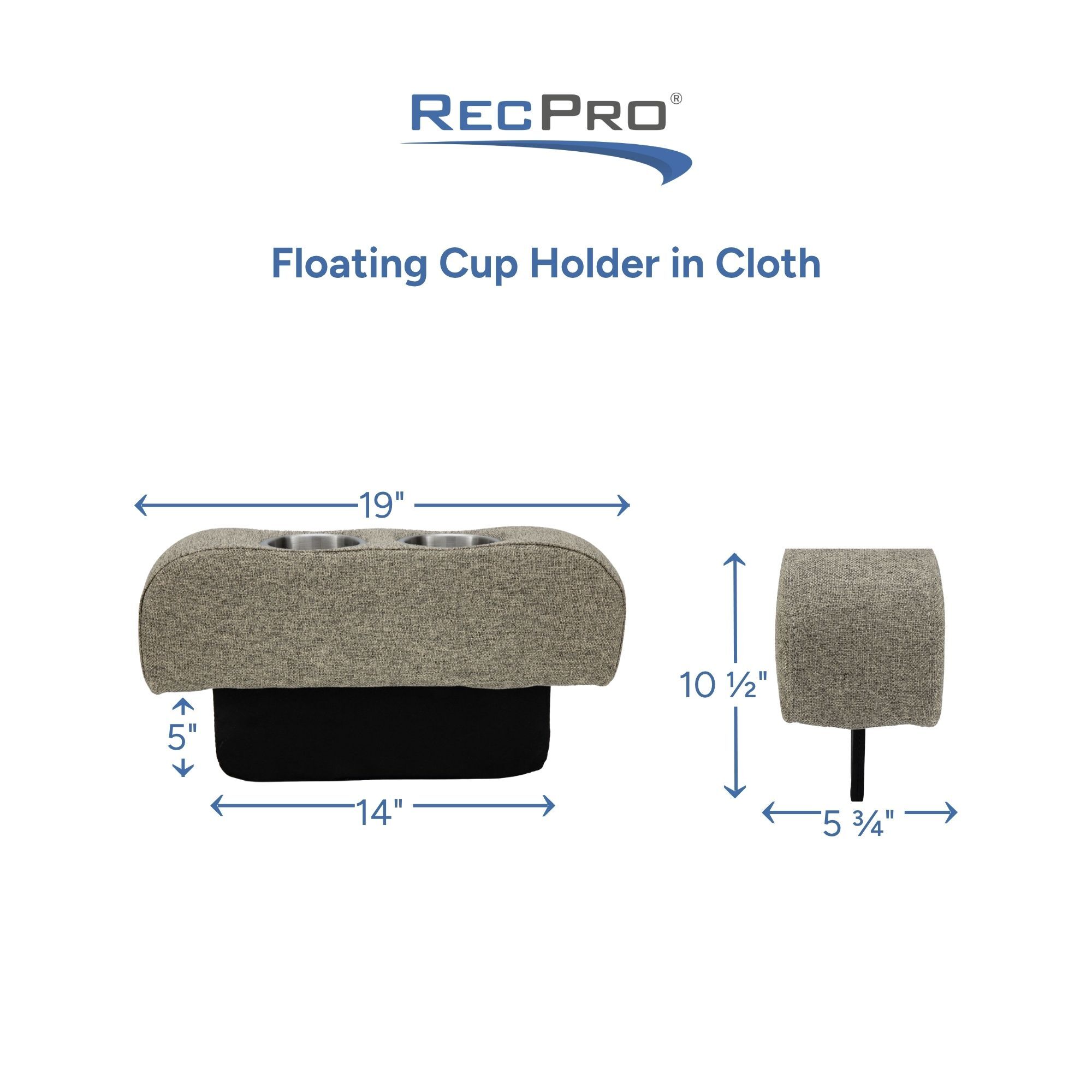 Floating Cup Holder in Cloth Measurements 