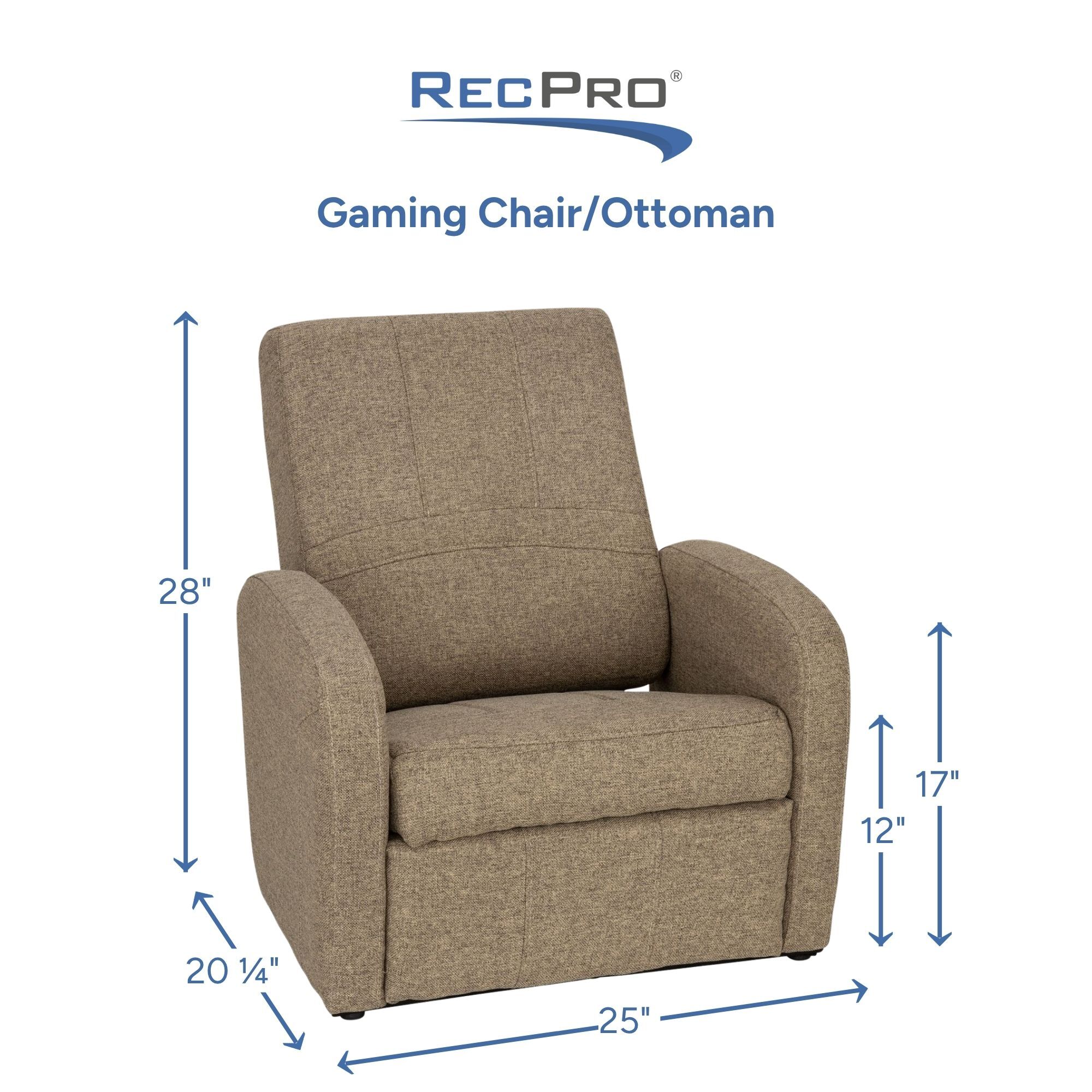 Gaming Chair/Ottoman Measurements Gaming Chair/Ottoman Measurements