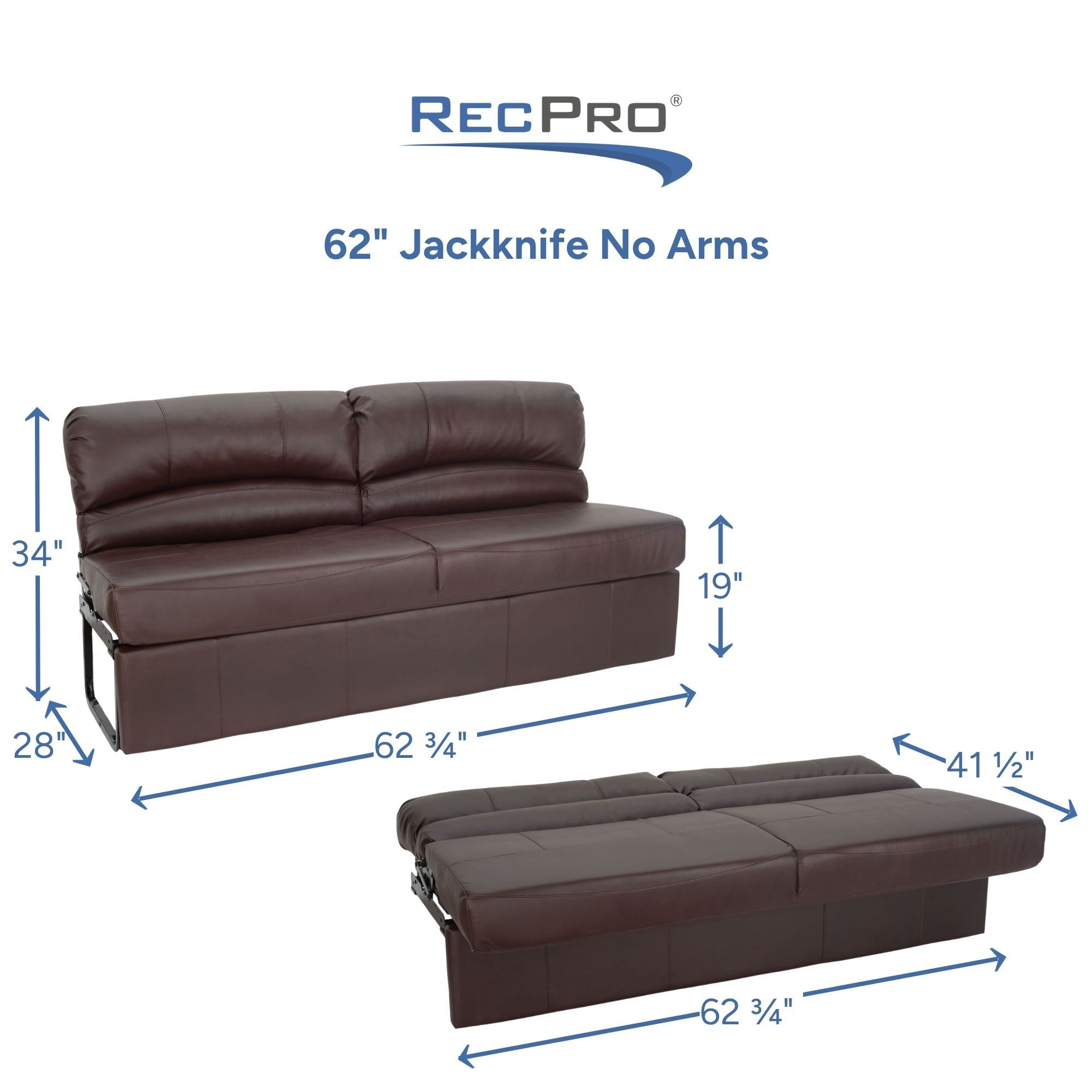 62" Jackknife No Arms Measurements 62" Jackknife No Arms Measurements