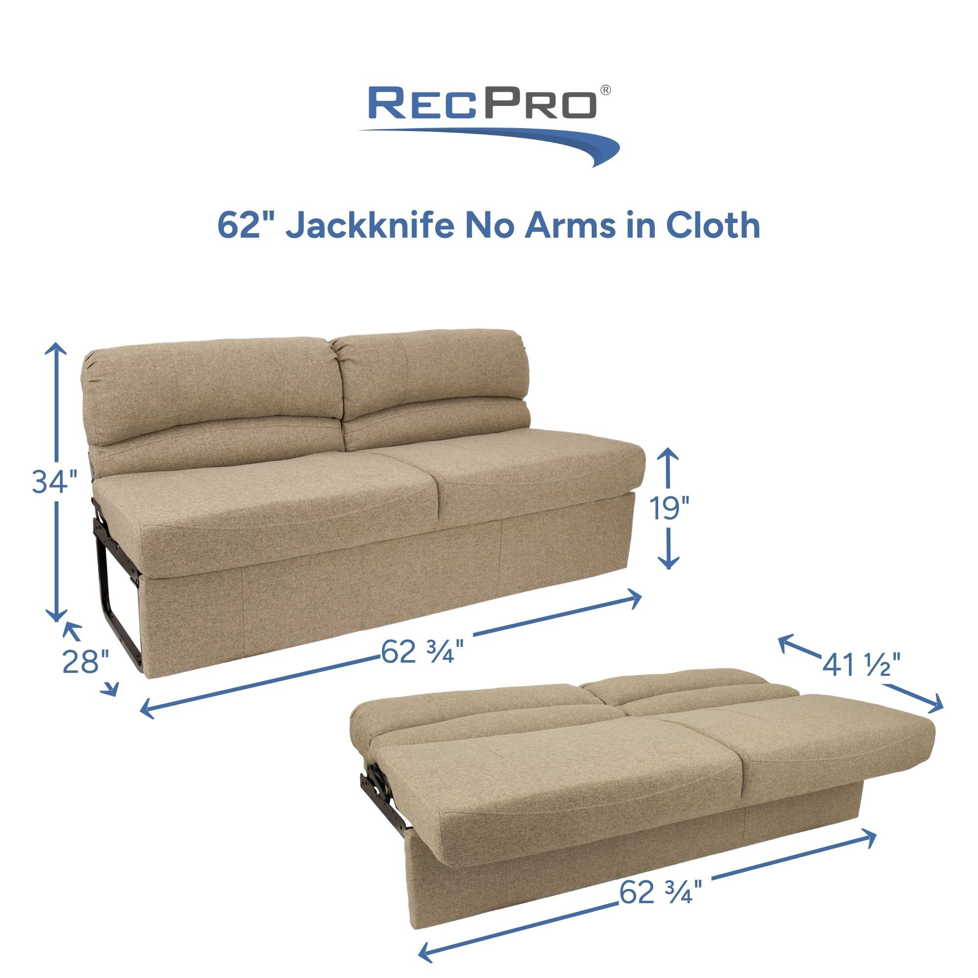 62" Jackknife No Arms in Cloth Measurements 62" Jackknife No Arms in Cloth Measurements