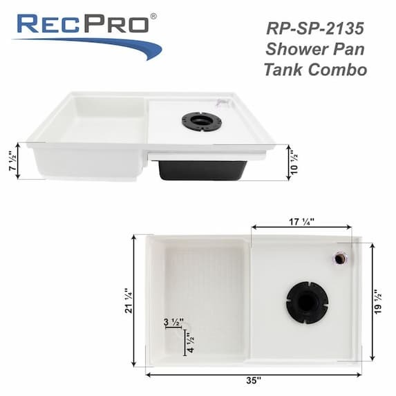 RV Shower Pan 21 x 35 Measurements