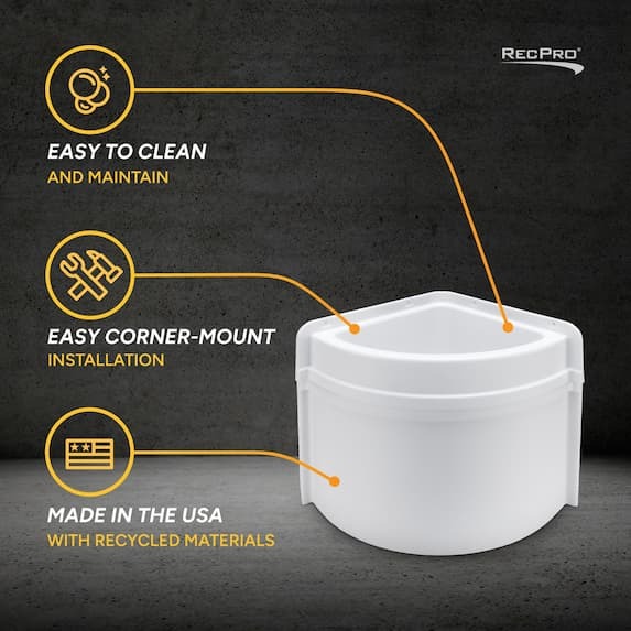 East to Clean, Easy Corner-Mount, Made in the USA