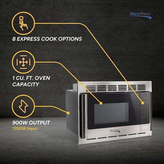 8 express cook options, 1 cu. ft capacity, 900W output