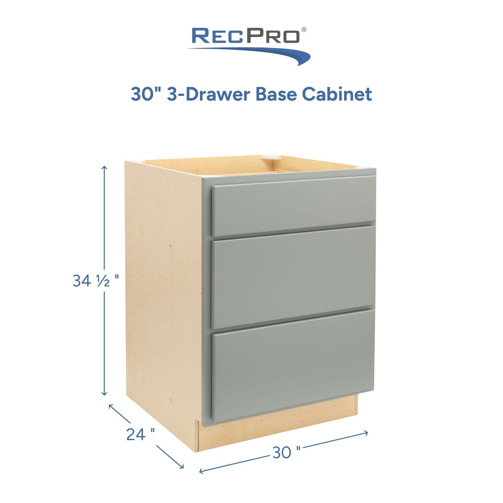 30" 3-Drawer Base Cabinet Measurements 30" 3-Drawer Base Cabinet Measurements