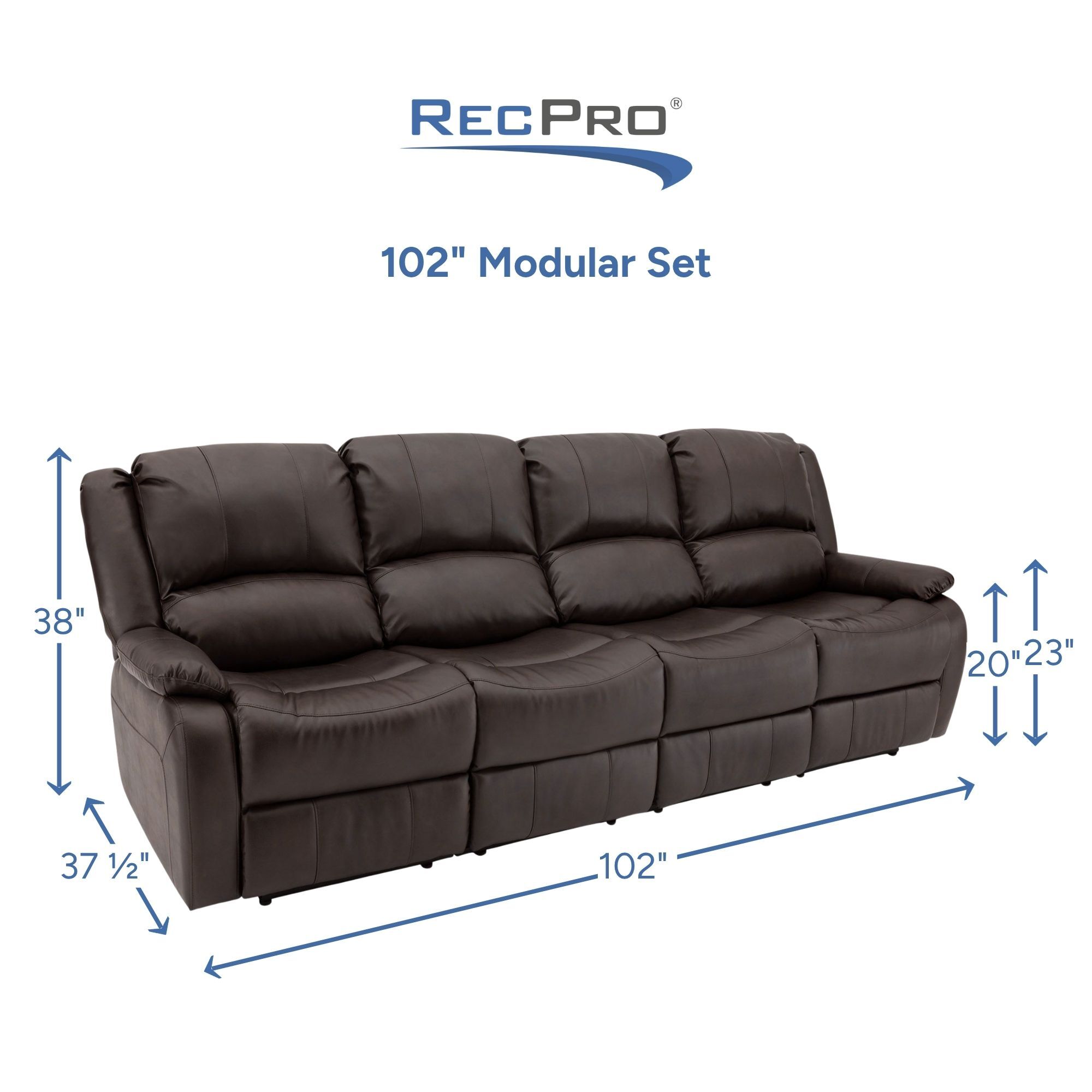 102" Modular Set Measurements 102" Modular Set Measurements