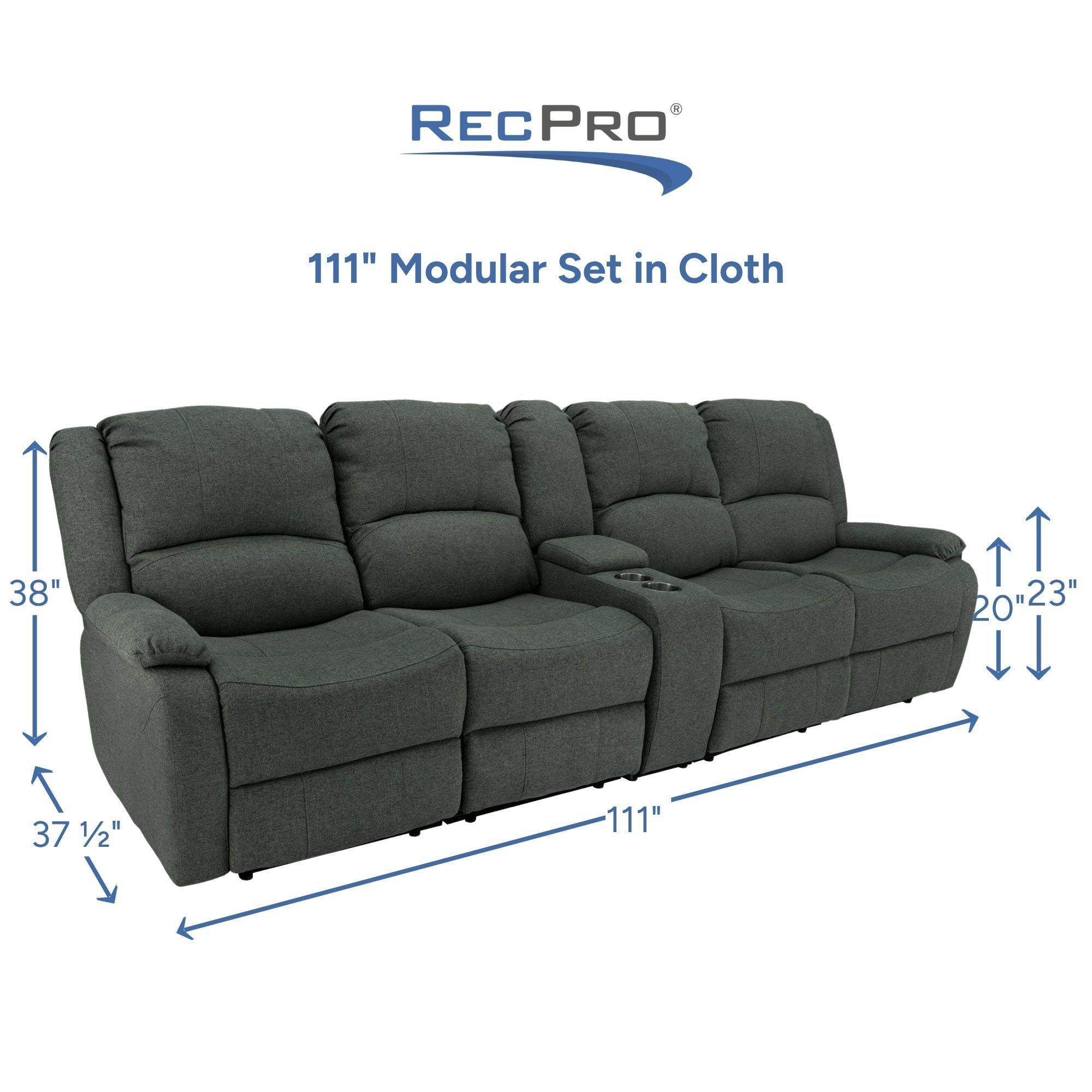 111" Modular Set in Cloth Measurements 