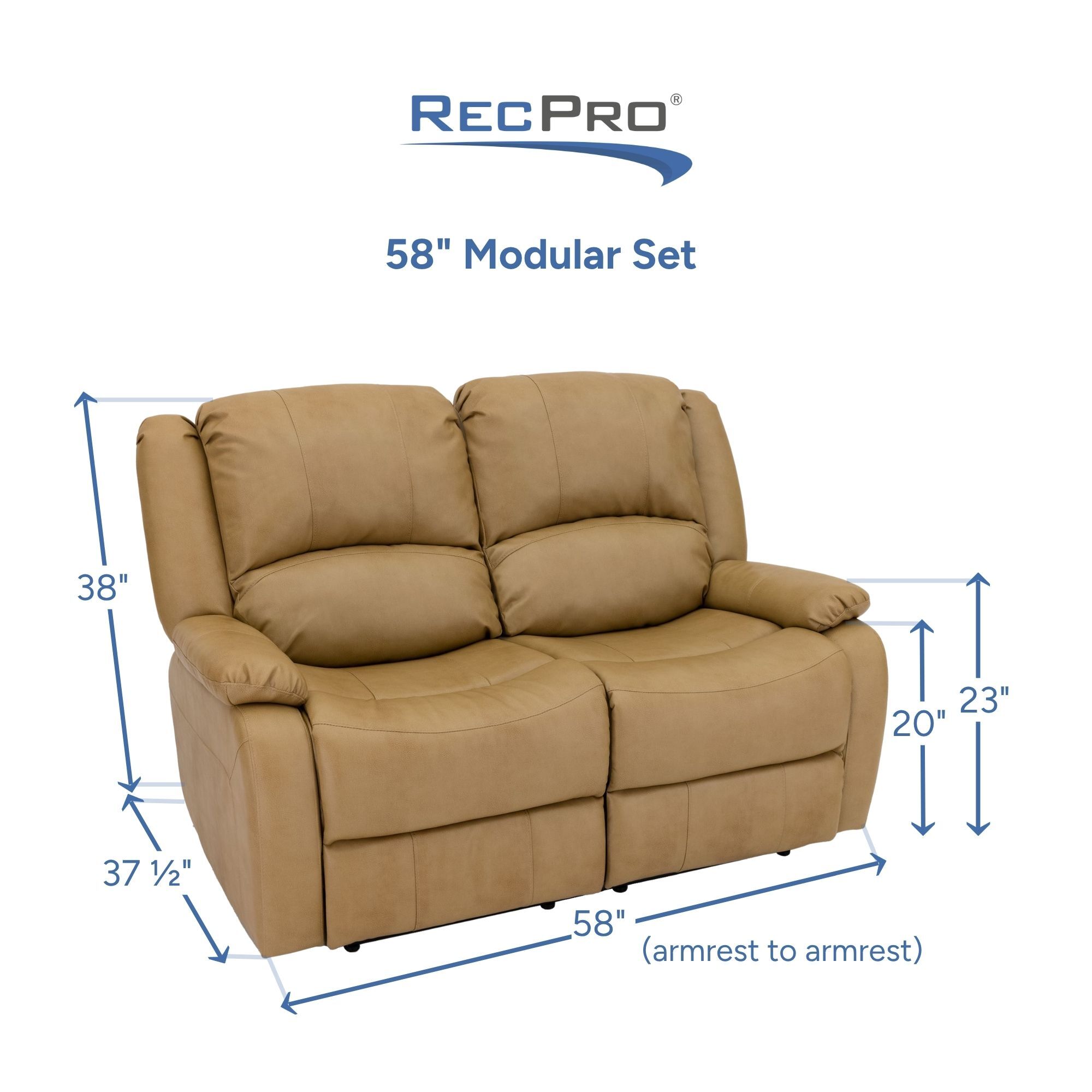 58" Modular Set Measurements 58" Modular Set Measurements