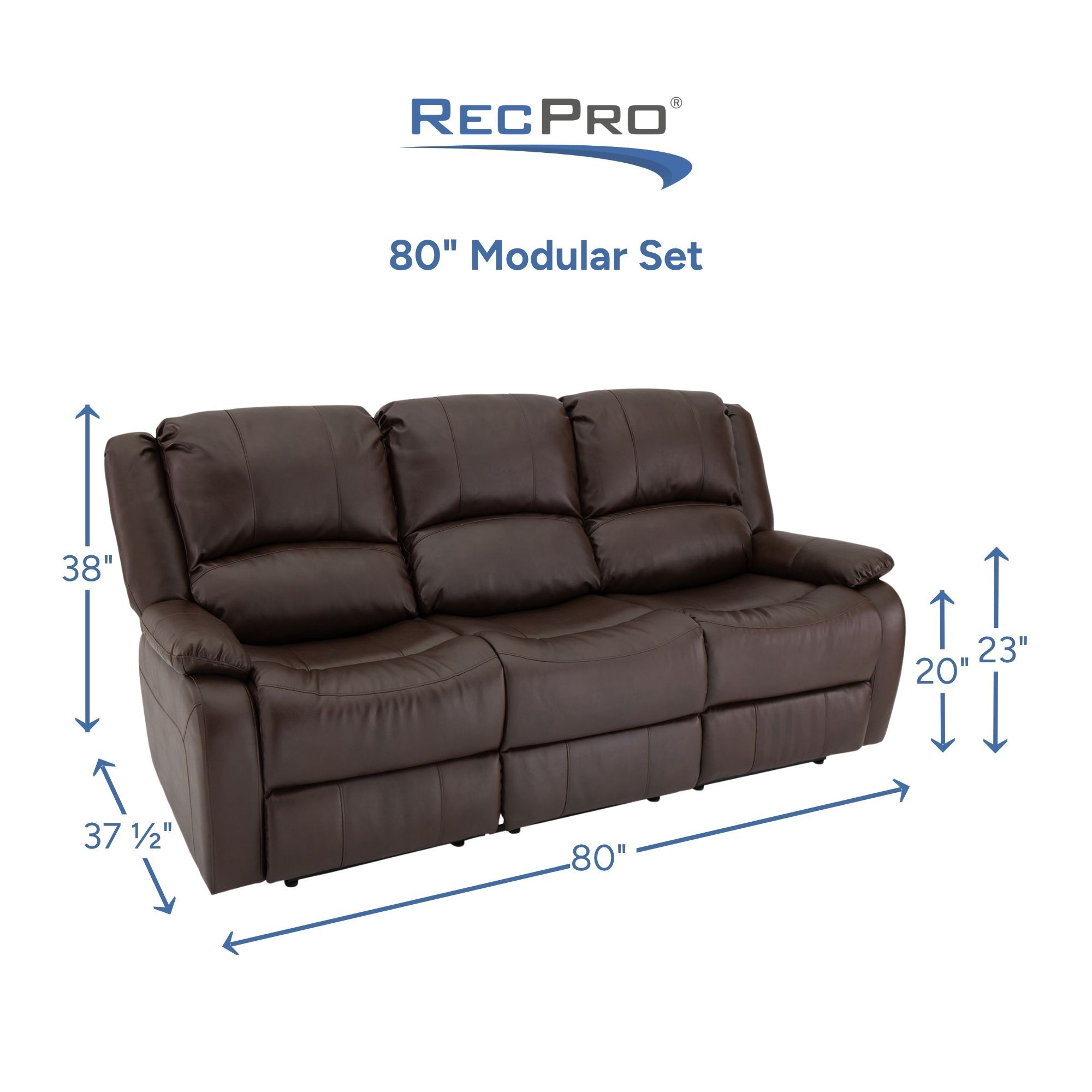 80" Modular Set Measurements 80" Modular Set Measurements