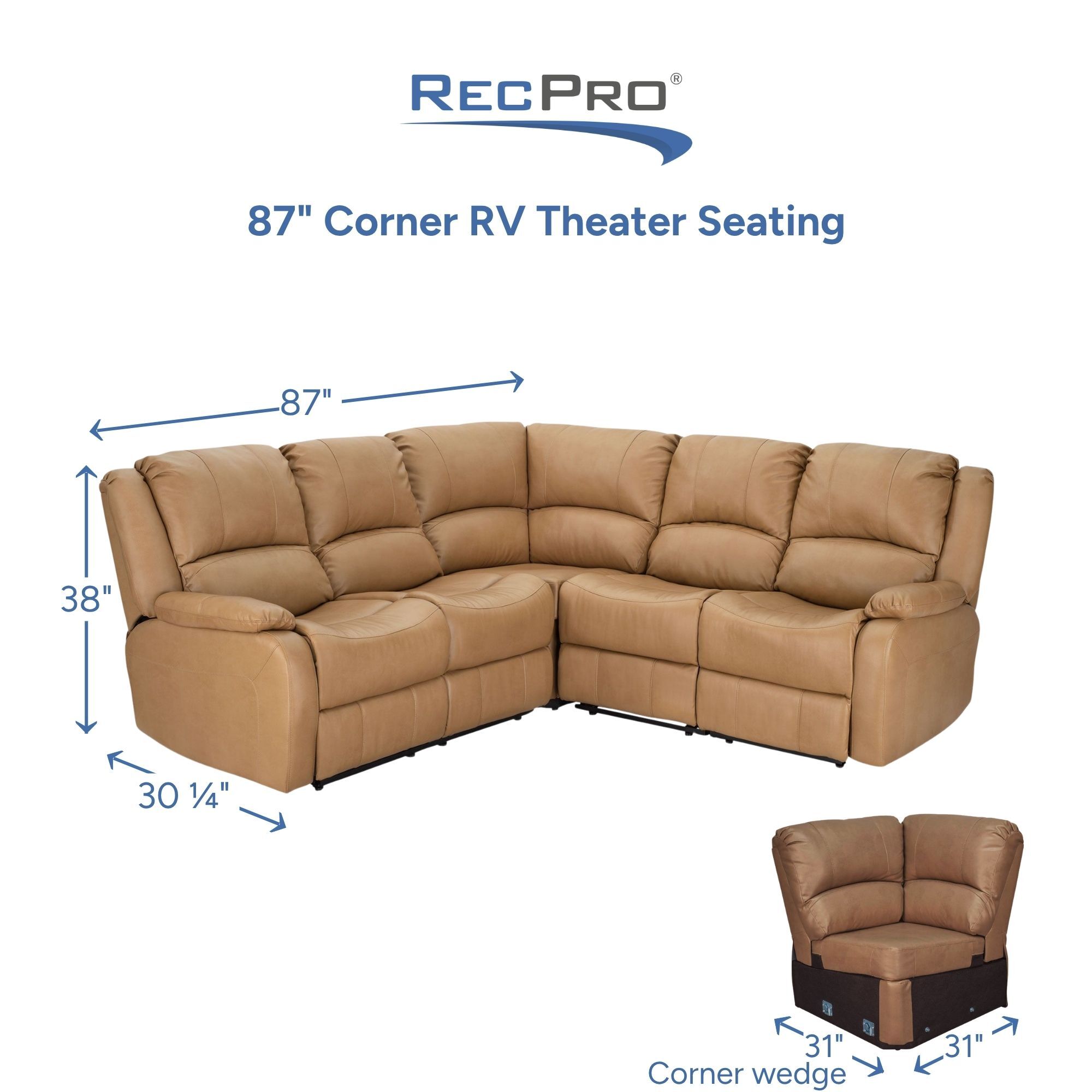 87" Corner RV Theater Seating Measurements 87" Corner RV Theater Seating Measurements