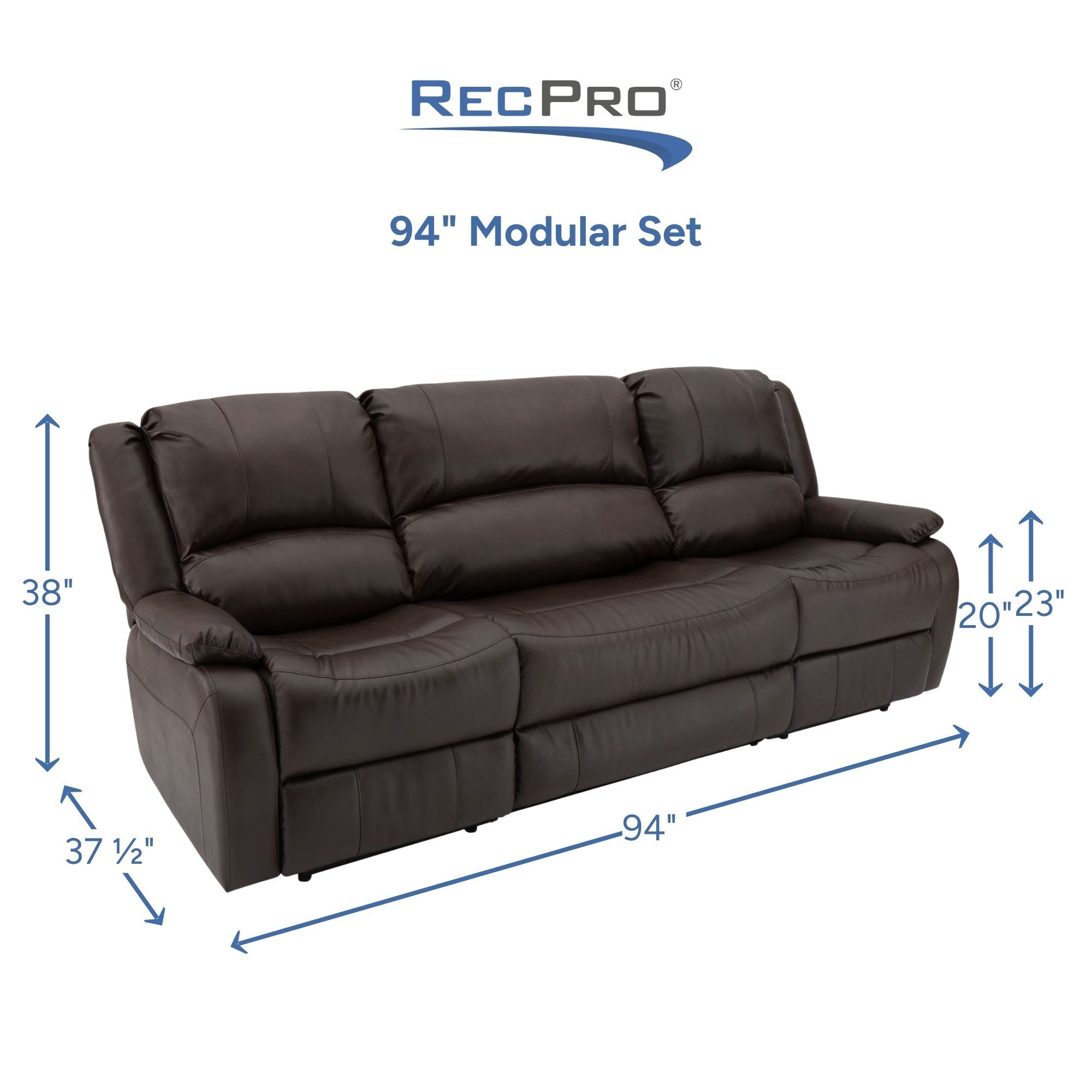 94" Modular Set Measurements 94" Modular Set Measurements