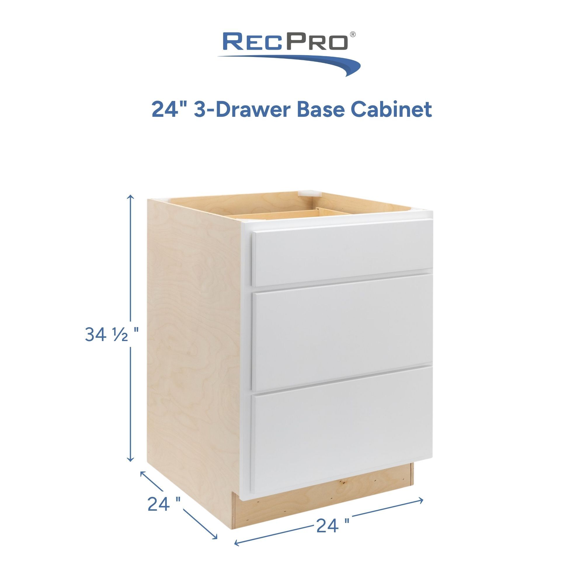 24" 3-Drawer Base Cabinet Measurements 24" 3-Drawer Base Cabinet Measurements