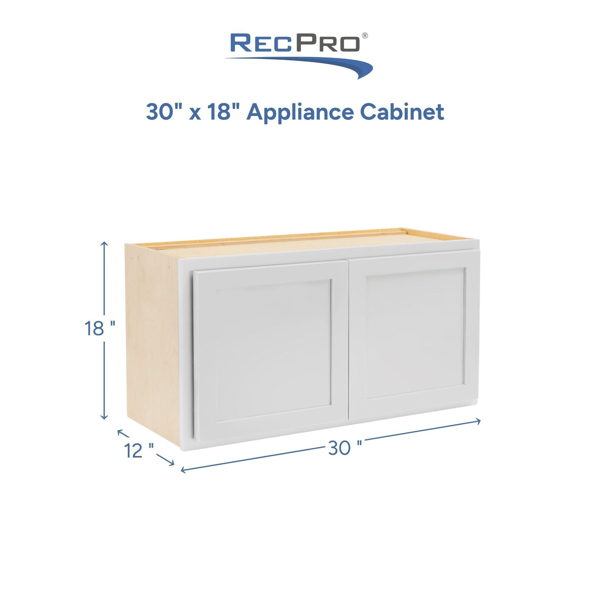 30" x 18" Appliance Cabinet Measurements