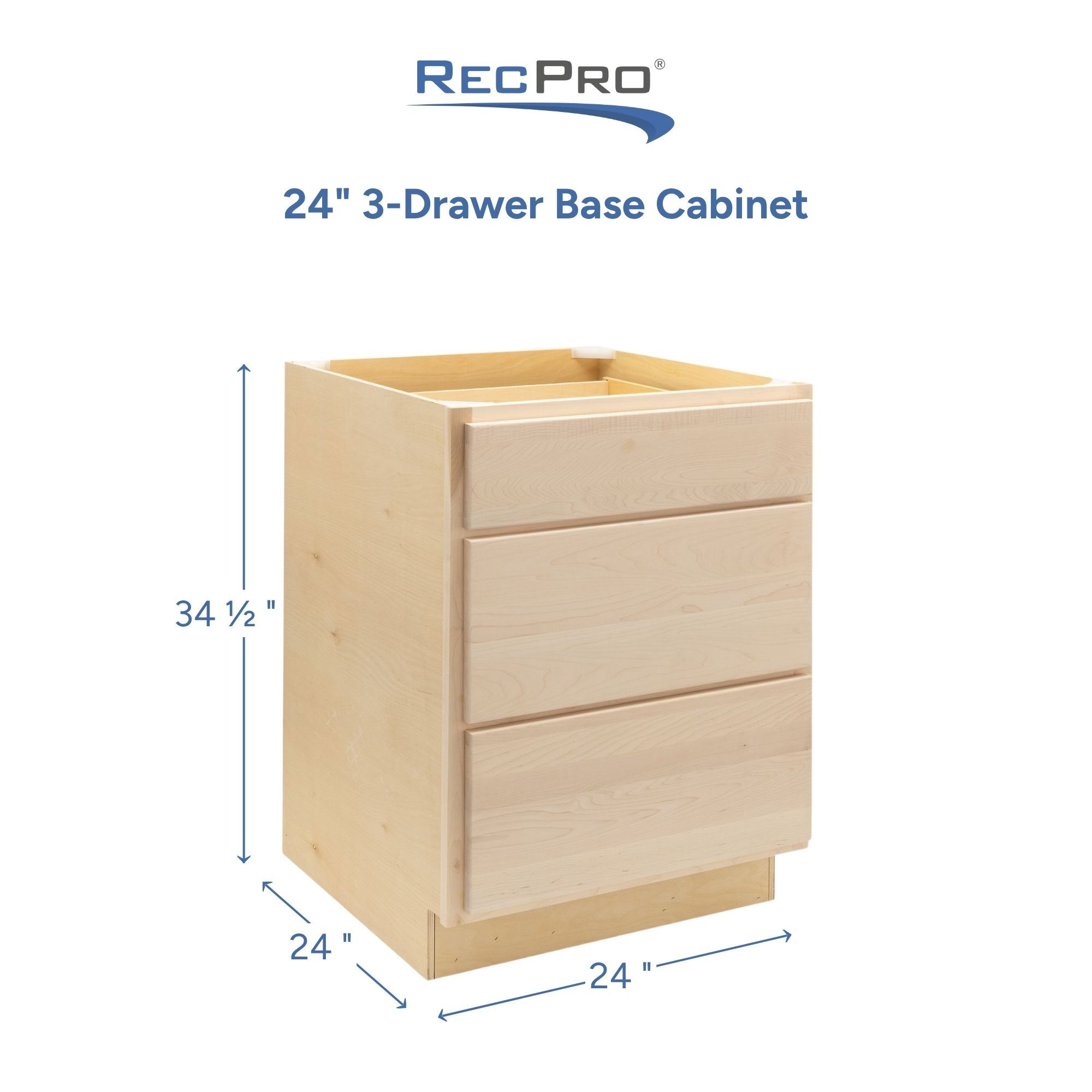 24" 3-Drawer Base Cabinet Measurements 24" 3-Drawer Base Cabinet Measurements