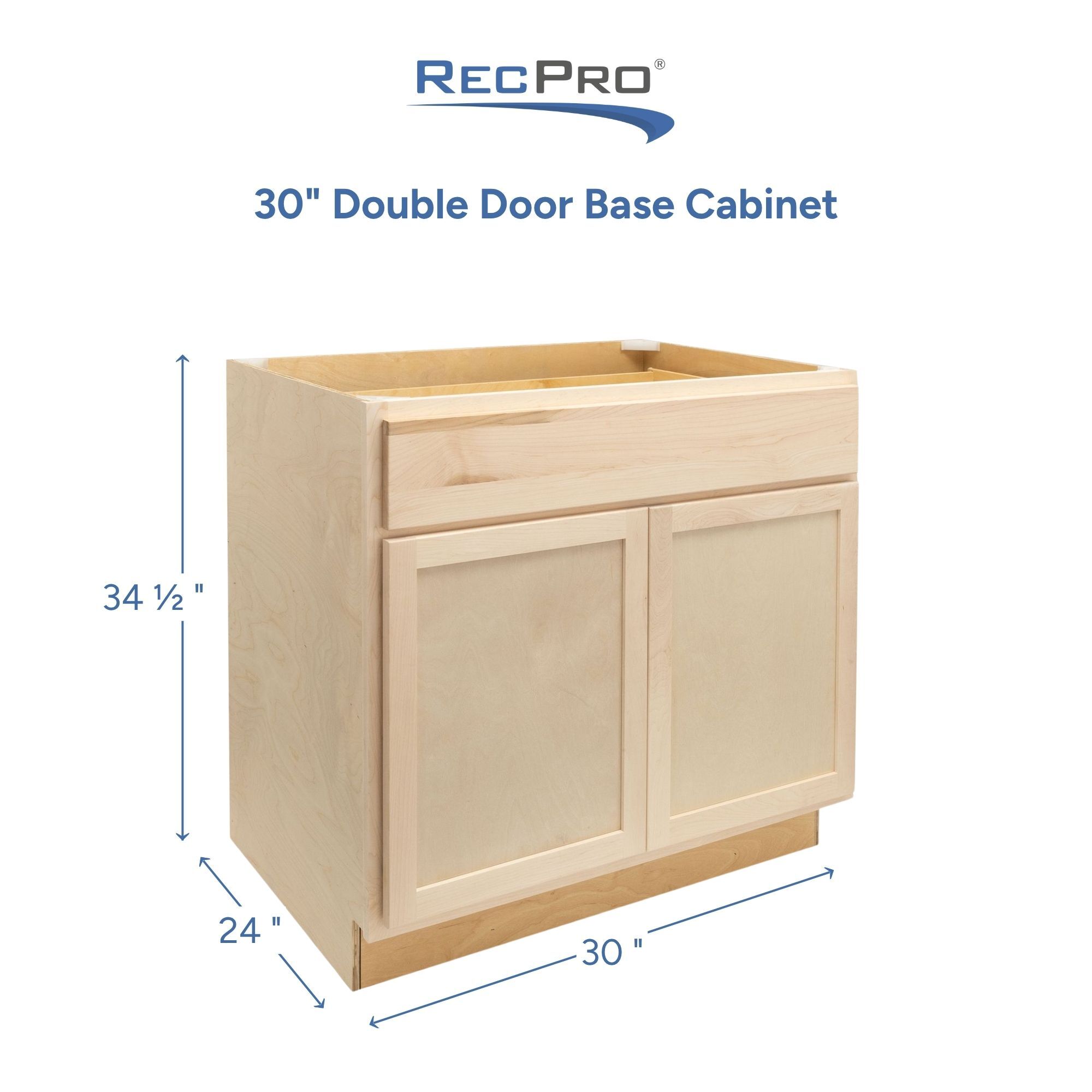 30" Double Door Base Cabinet Measurements