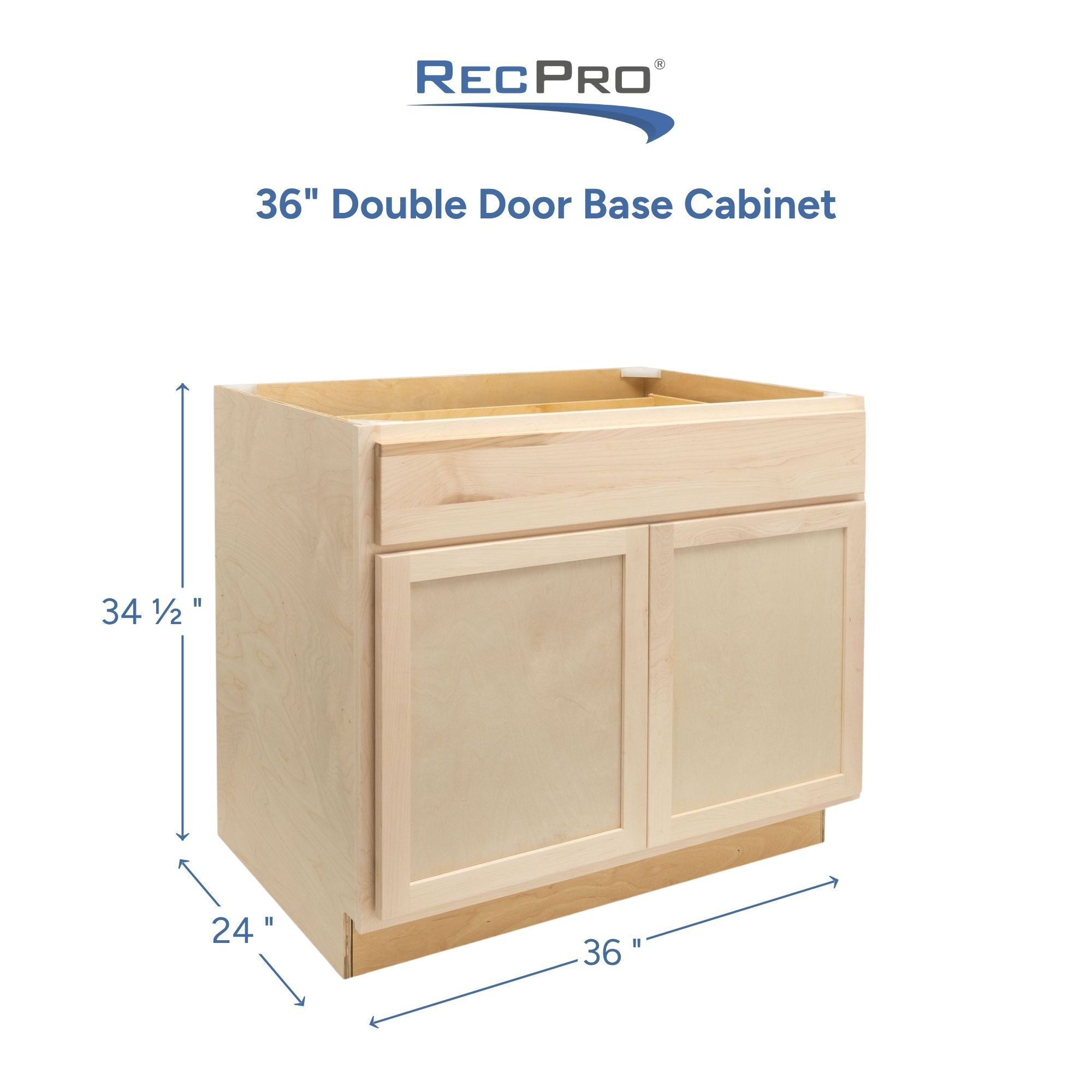 36" Double Door Base Cabinet Measurements 