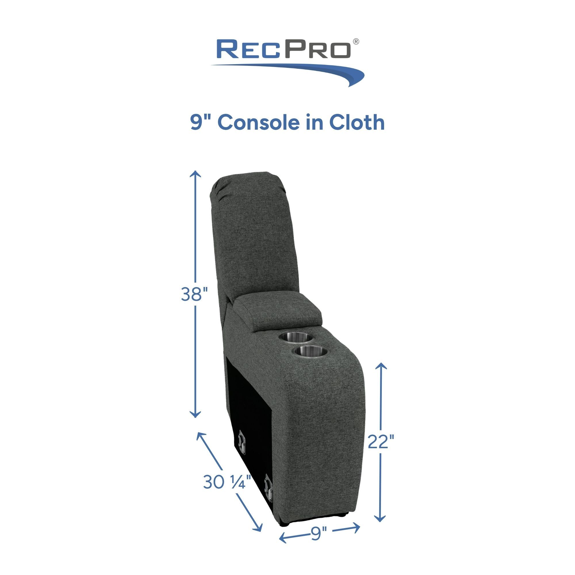 9" Console in Cloth Measurements 
