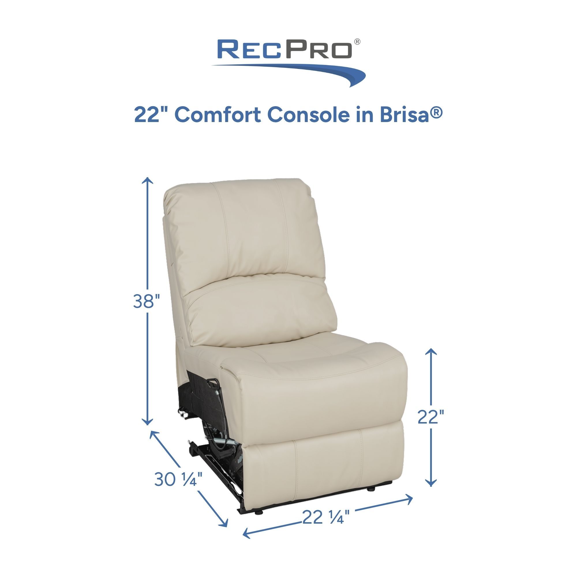 22" Comfort Console in Brisa Measurements 