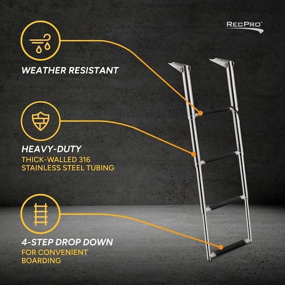 weather resistant, heavy duty, 4-step drop down