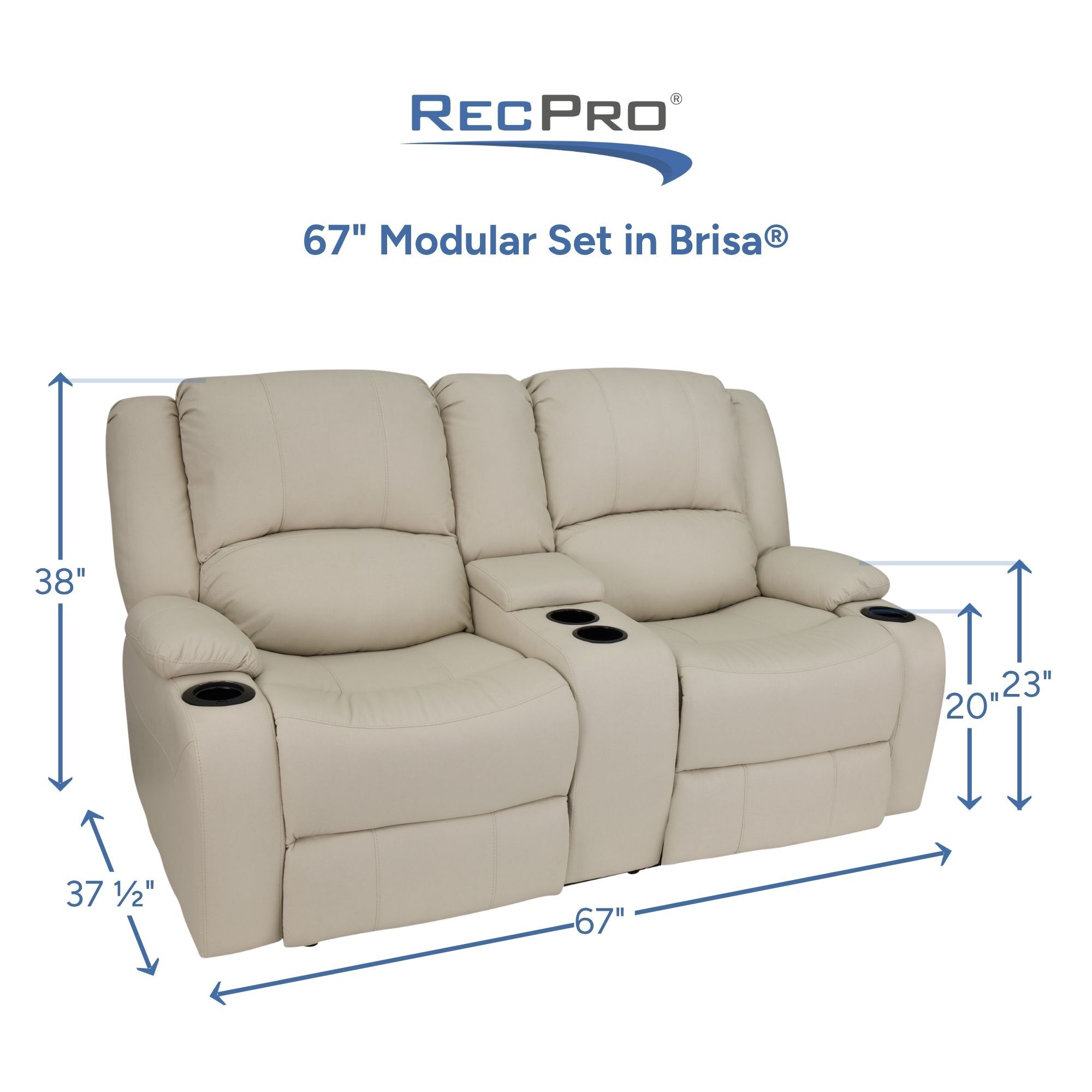 67" Modular Set in Brisa Measurements 67" Modular Set in Brisa Measurements