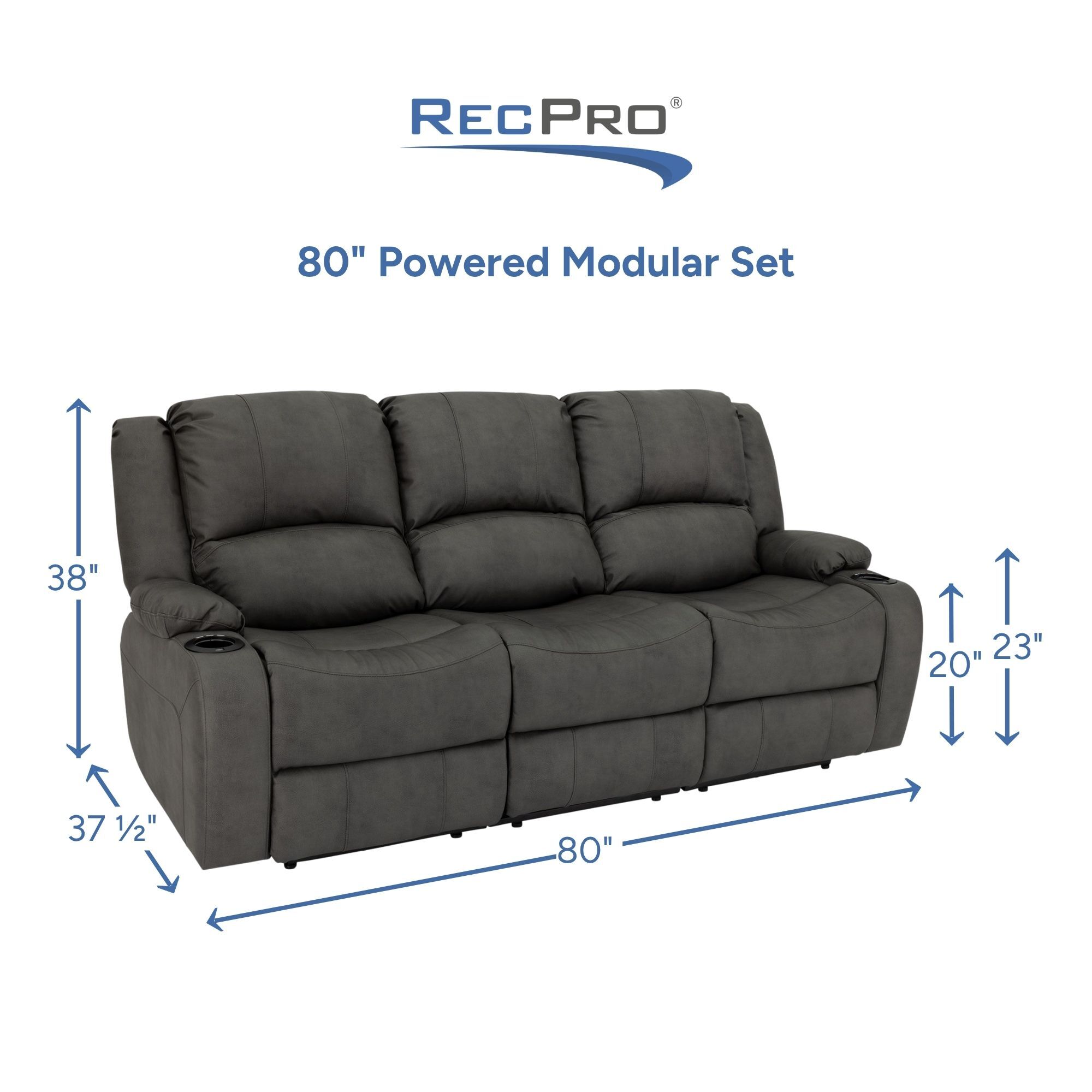 80" Powered Modular Set Measurements 