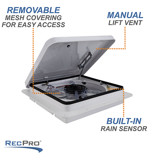 RV Roof Vent Fan-tastic Fan 13 Speed with Rain Sensor and Remote 7350 -  RecPro