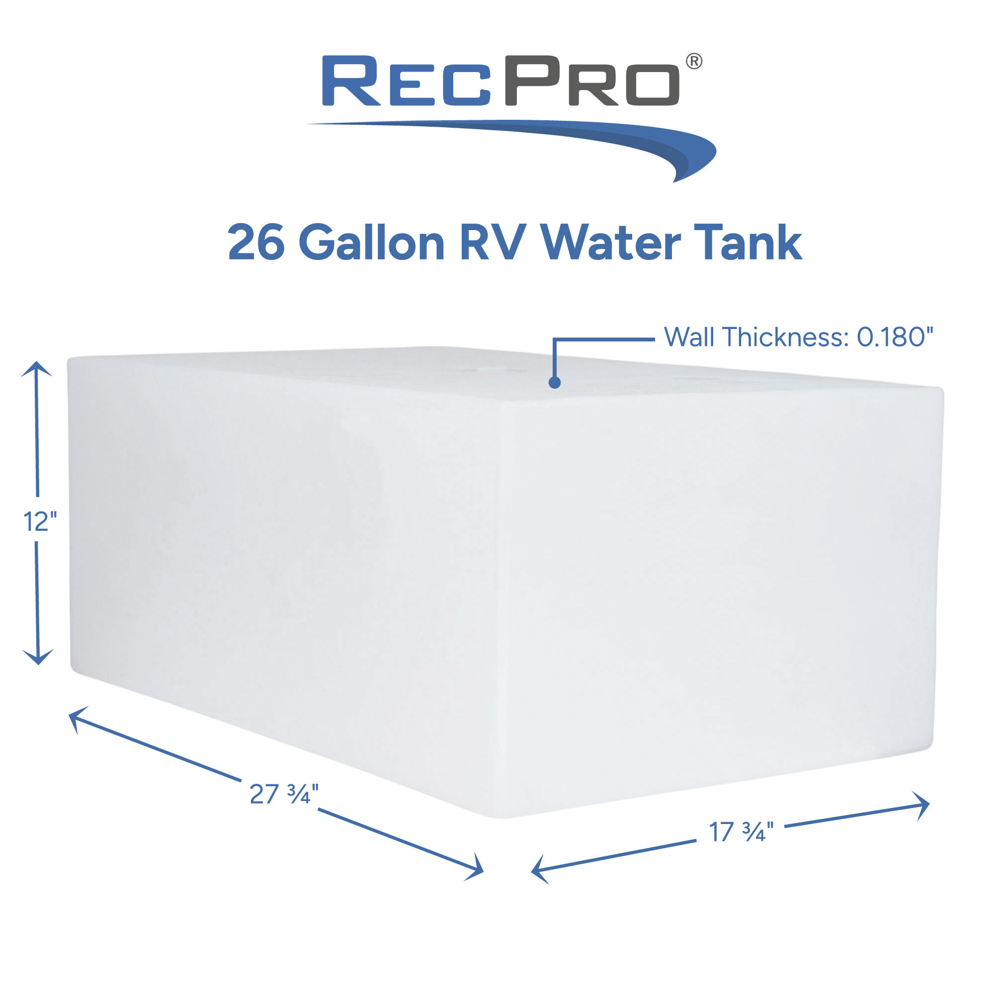 26 Gallon RV Water Tank Measurements 