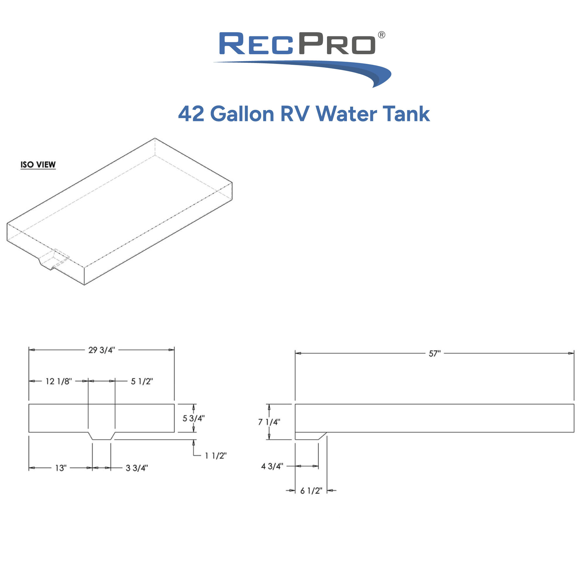 42 Gallon RV Water Tank Measurements 