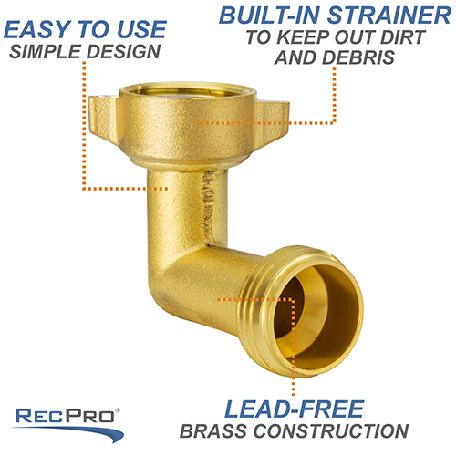 Brass Hose Elbow 90° Hose Barb Connector Fitting