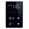 black tankless water heater remote with blue led controls