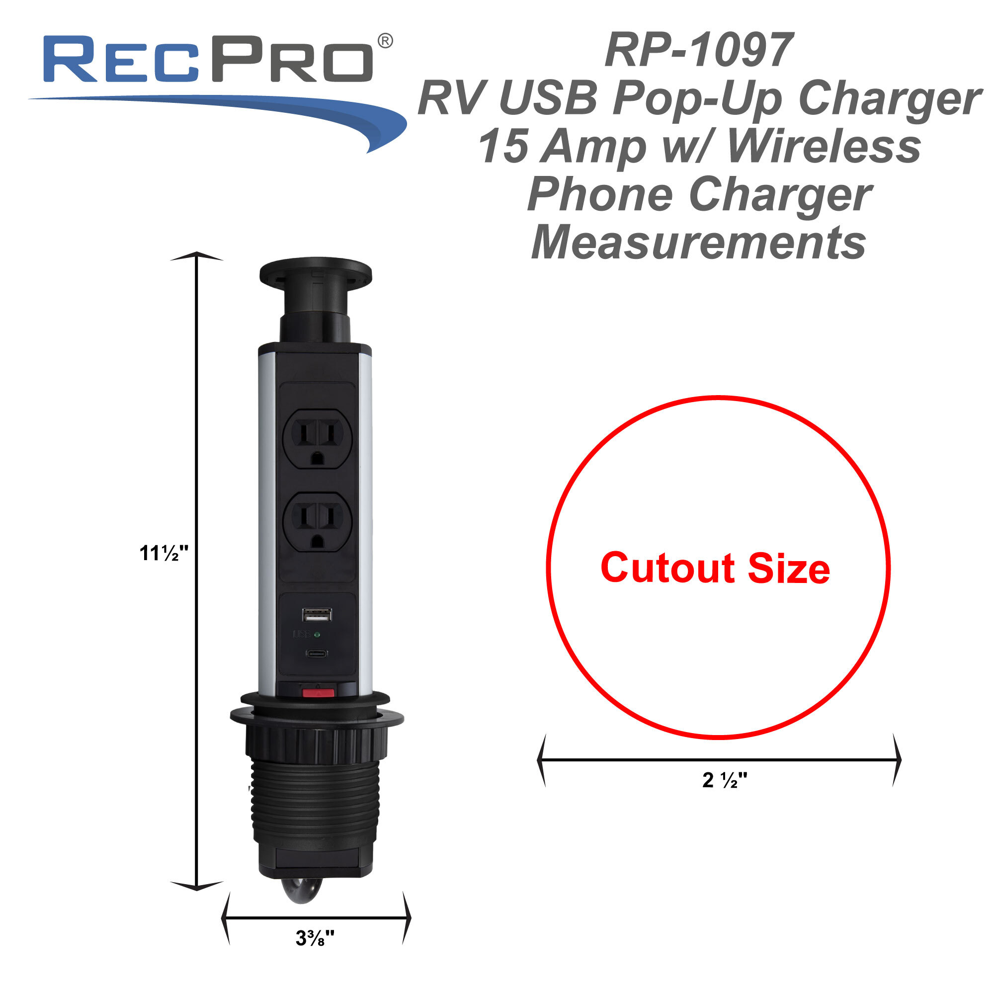 RP-1097 RV USB Pop-Up Charger Measurements 