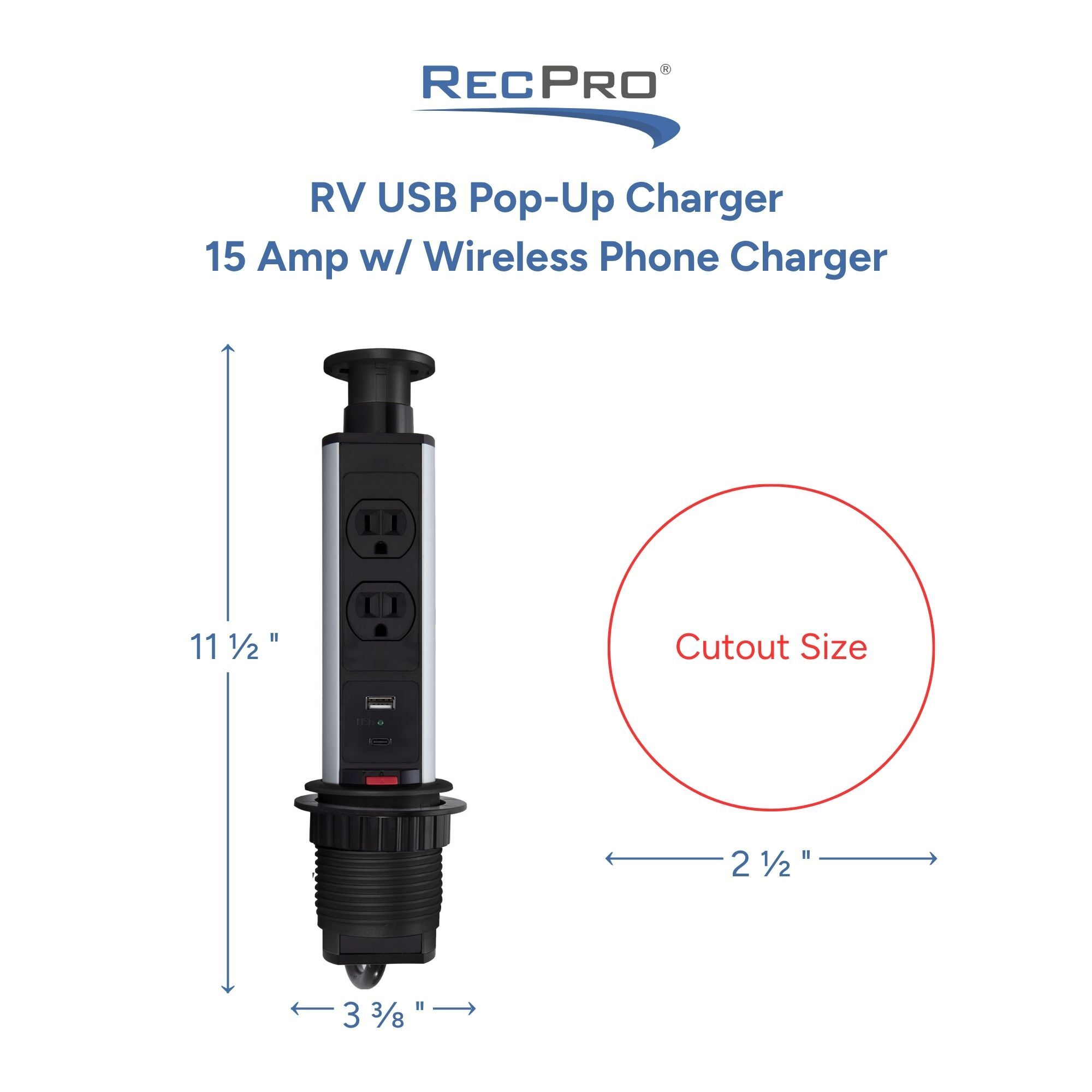 RV USB Pop-Up Charger Measurements RV USB Pop-Up Charger Measurements