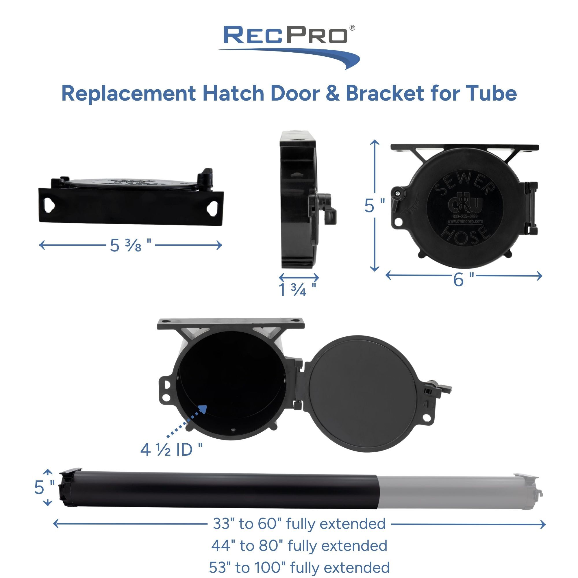 Replacement Hatch Door & Bracket for Tube Measurements 