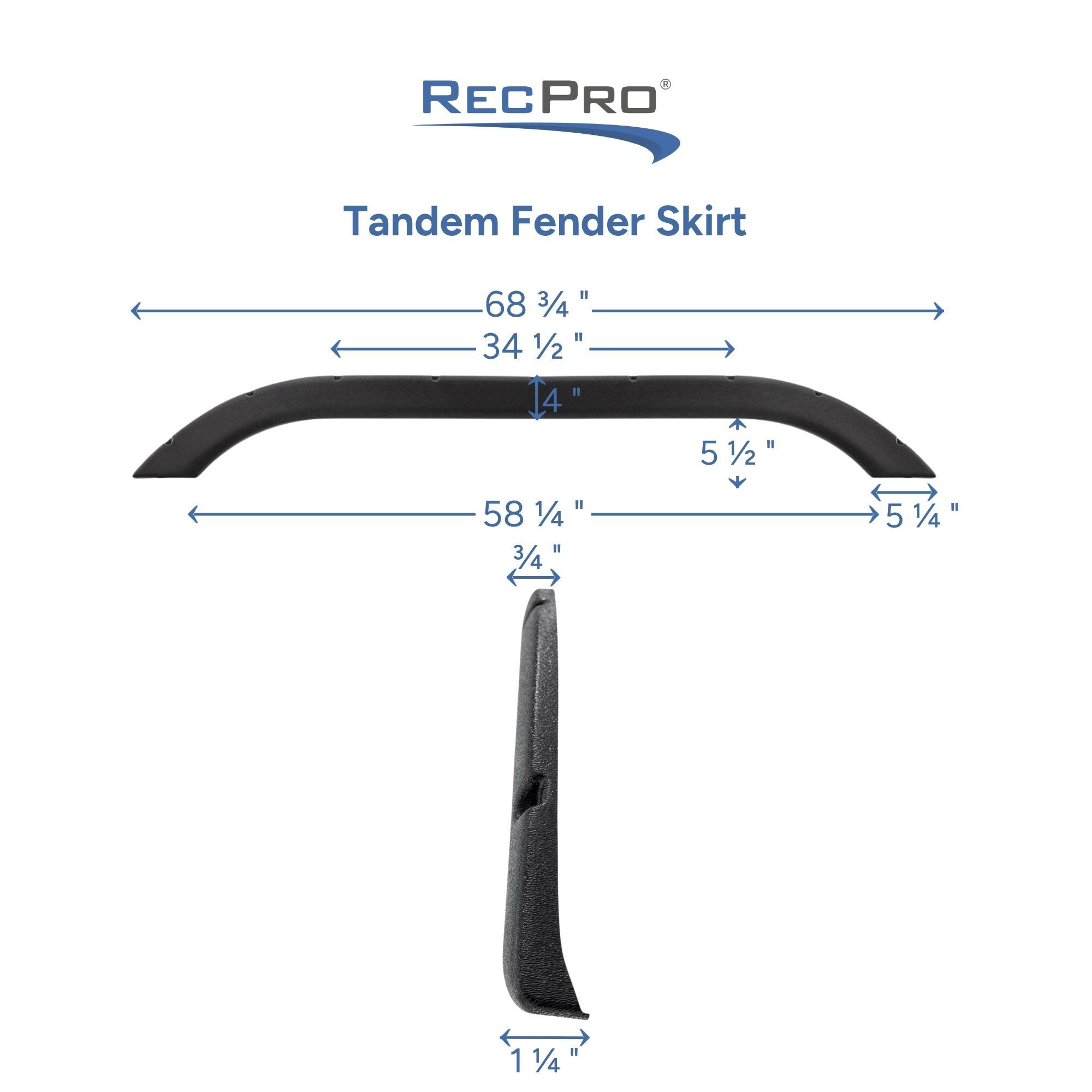 Tandem Fender Skirt Measurements Tandem Fender Skirt Measurements