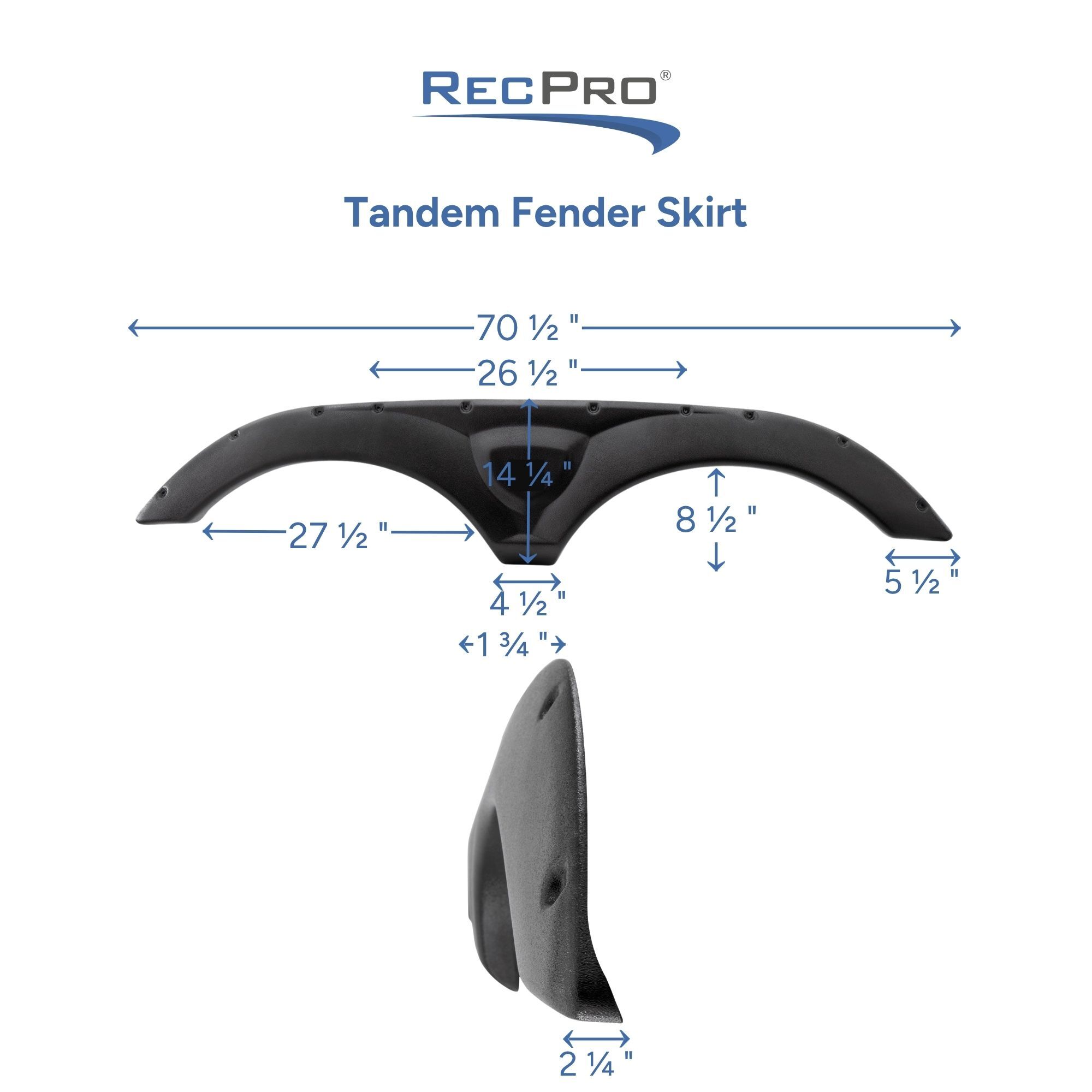Tandem Fender Skirt Measurements Tandem Fender Skirt Measurements