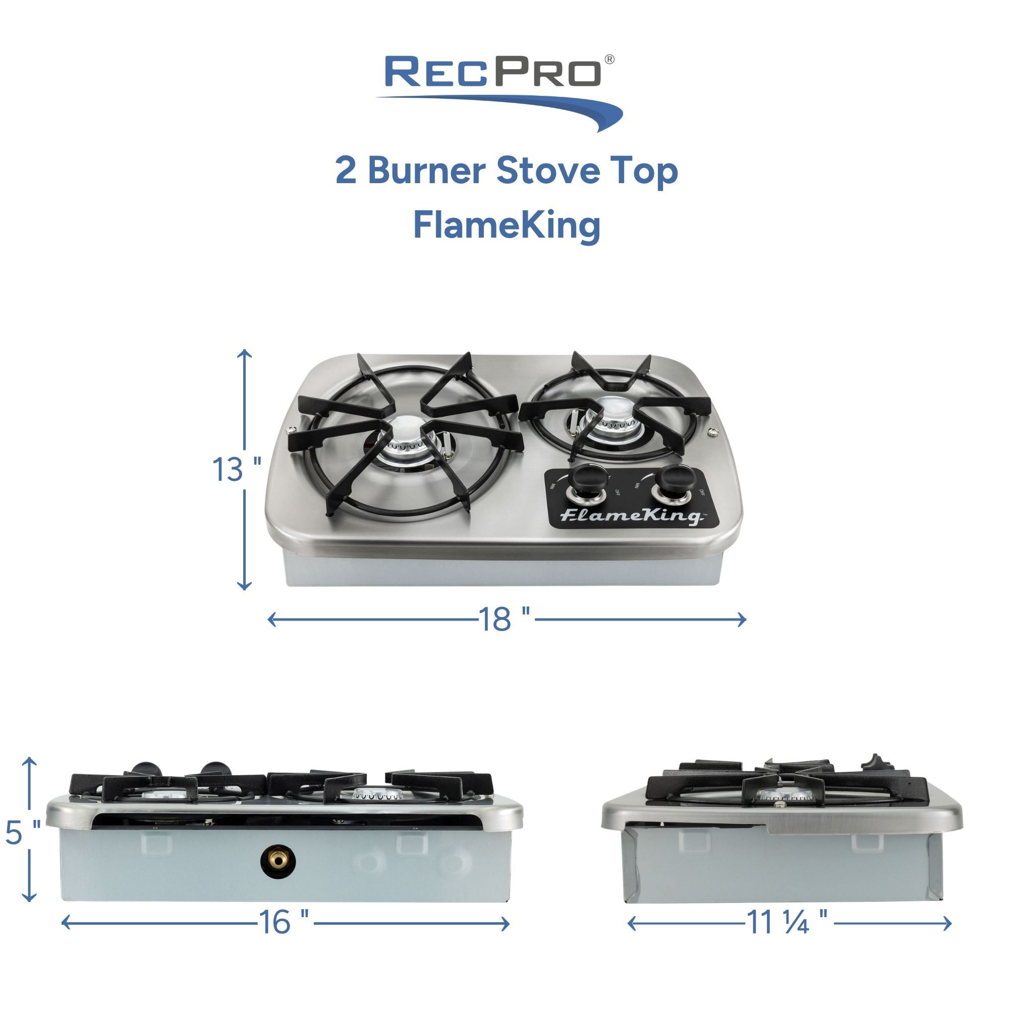 2 Burner Stove Top FlameKing Measurements 2 Burner Stove Top FlameKing Measurements