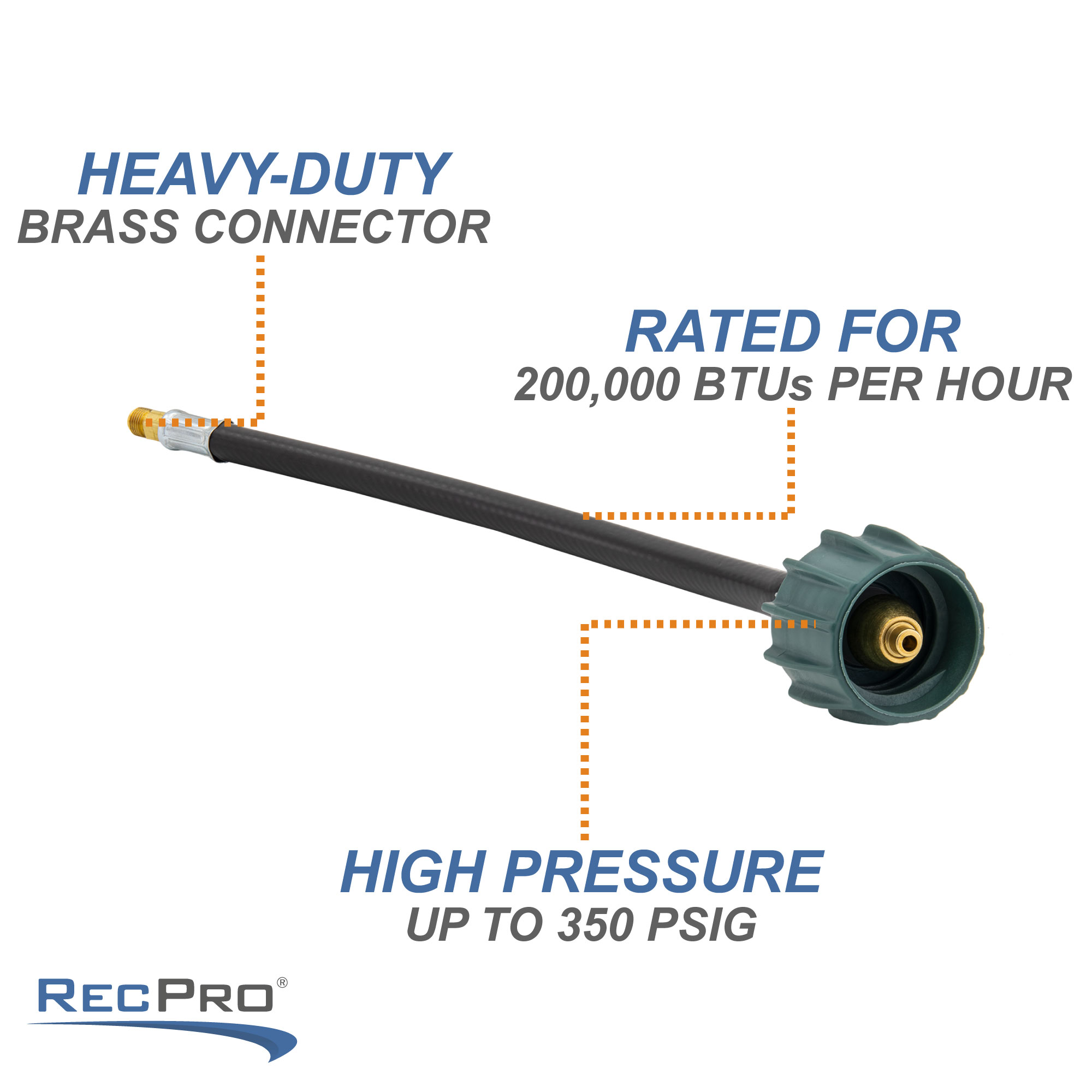 RV Propane Tank Pigtail Hose Connector - RecPro