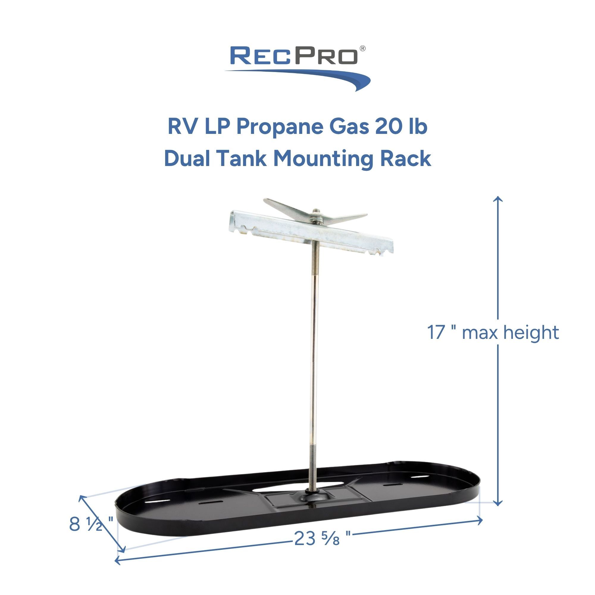RV LP Propane Gas 20 lb Dual Tank Mounting Rack Measurements 