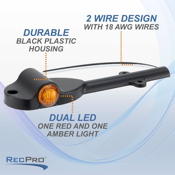 two wire design, durable, dual led