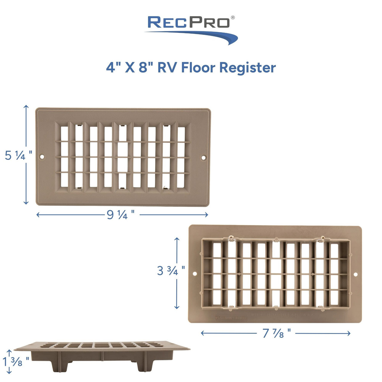 4 x 8 RV Floor Register Measurements 4 x 8 RV Floor Register Measurements
