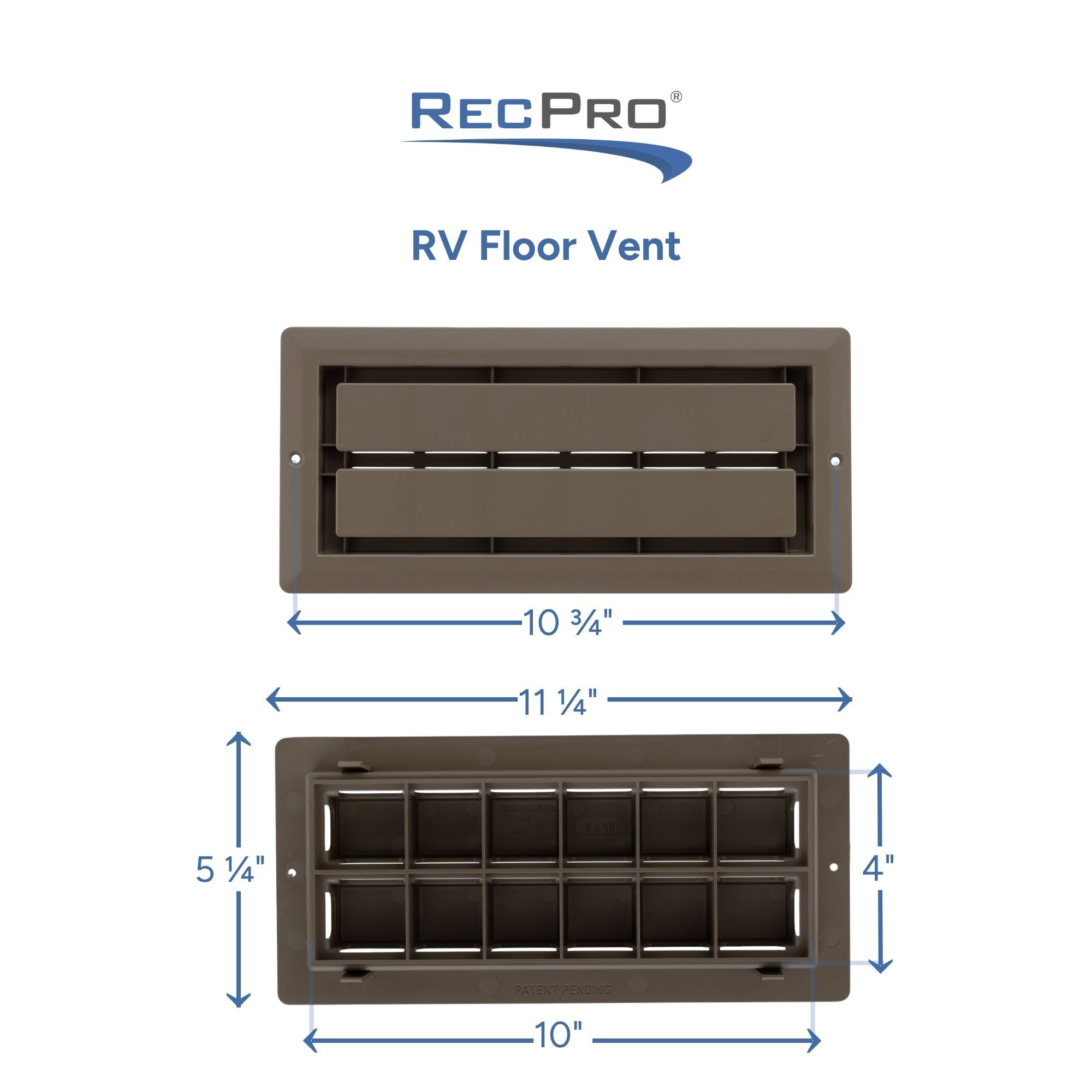 RV Floor Vent Measurements 4" x 10" RV Floor Vent Measurements 4" x 10"