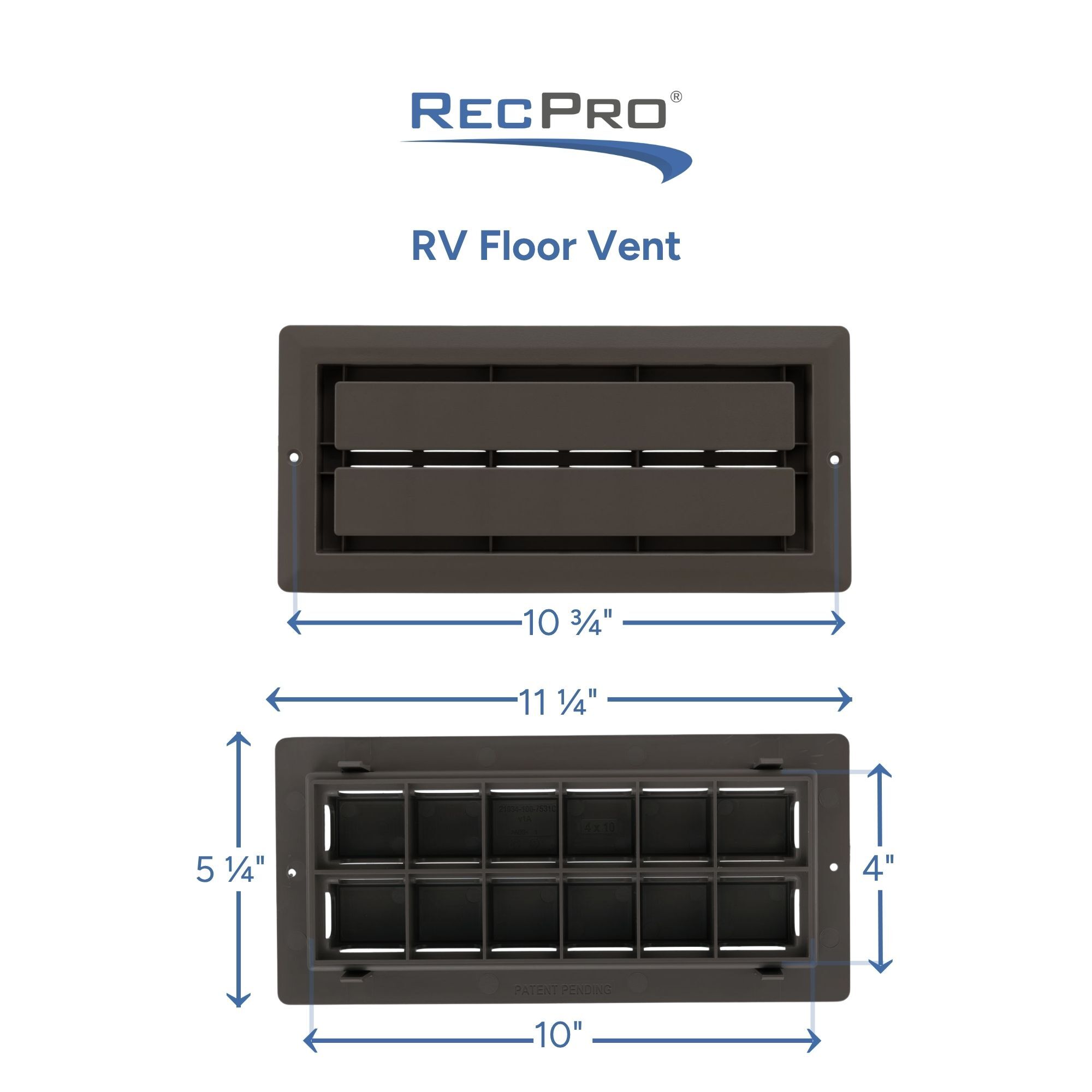 RV Floor Vent Measurements 4" x 10" RV Floor Vent Measurements 4" x 10"