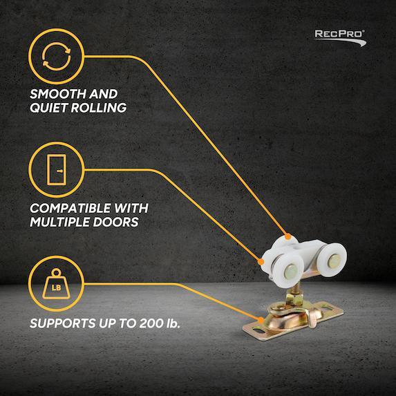 RP-1252 Smooth and Quiet Rolling Compatible with Most Doors Supports Up to 200lb.